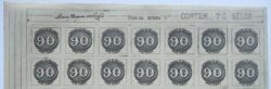 C 182 Selo Centenario do Selo Postal Olho de Boi 90 Reis 1943 10 Unidades Com Vinheta