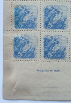 C 195 Selo Pacificacao do Rio Grande do Sul Militar 1945 Quadra Vinheta Maquina