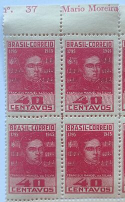 C 204 Selo Manoel da Silva Musica Hino Nacional 1945 Quadra Vinheta