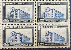 C 218 Selo Congresso UPAEP Congresso da Uniao Postal das Americas e Espanha Predio do Correio 1946 Quadra