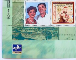 C 2254 Selo Personalizado Descobrimento do Brasil Navio Nau Portugal Casal 2000 Vinheta Correios