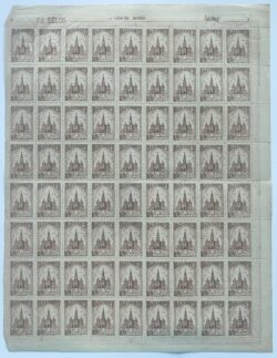 C 244 Selo Bicentenario da Fundacao de Ouro Fino 1949 Folha