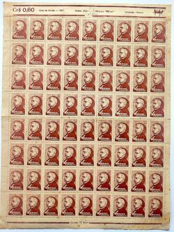 C 262 Selo Centenario Silvio Vasconcelos da Silveira Ramos Romero 1951 Folha