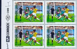 C 2633 Selo Futebol Feminino Mulheres 2005 Quadra Vinheta Correios