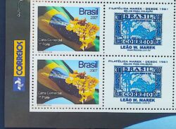 C 2677 Selo Personalizado Ipe e Bandeira Mapa Marek RJ 2007 Quadra Vinheta Correios