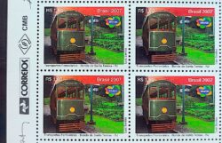 C 2699 Selo Transportes Ferroviários Trem Locomotiva Bonde 2007 Quadra Vinheta Correios