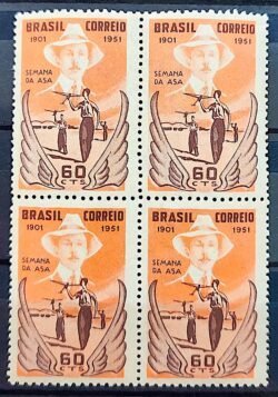 C 270 Selo Prova de Dirigibilidade Santos Dumont Aviao Aviacao 1951 Quadra