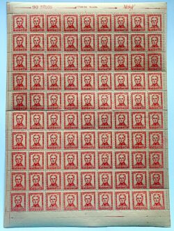 C 278 Selo Centenario do Telegrafo Eletrico no Brasil General Polidoro da Fonseca Militar Comunicacao 1952 Folha 2