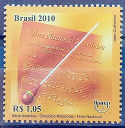 C 3034 Selo Simbolos Nacionais 2010 Hino Nacional