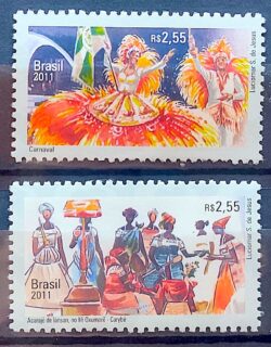 C 3152 Selo Retratos do Brasil Relacoes Diplomaticas Belgica Carnaval Musica 2011 Serie Completa