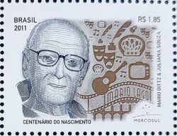 C 3157 Selo Mercosul Atores Nacionais 100 Anos Mario Lago 2011