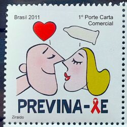 C 3158 Selo Campanha de Prevencao da AIDS Saude 2011 Coracao