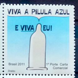 C 3159 Selo Campanha de Prevencao da AIDS Saude 2011 Pilula Azul