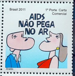 C 3161 Selo Campanha de Prevencao da AIDS Saude 2011 Casal