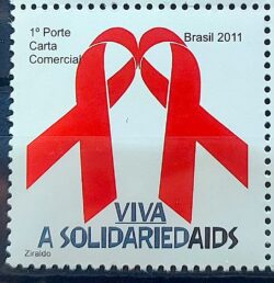 C 3164 Selo Campanha de Prevencao da AIDS Saude 2011 Laco