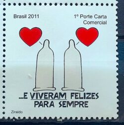 C 3165 Selo Campanha de Prevencao da AIDS Saude 2011 Coracao