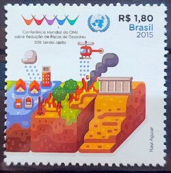 C 3418 Selo Reducao de Riscos de Desastres Sendai Japao 2015 Helicoptero