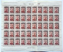 C 395 Selo Centenario Augusto Comte Positivismo Filosofia Personalidade 1957 Folha 2