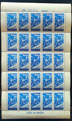 C 452 Selo Congresso Panamericano de Estradas de Ferro Trem 1960 Folha