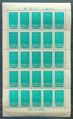 C 481 Selo Banco Nacional do Desenvolvimento BNDE Economia 1962 Folha