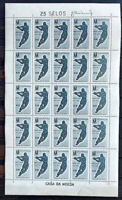 C 496 Selo Jogos Universitarios Educacao Esporte 1963 Folha