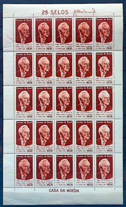 C 512 Selo Presidente da Alemanha Heinrich Lubke Personalidade 1964 Folha