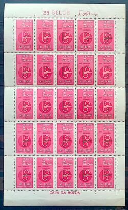 C 537 Selo Bienal de Sao Paulo 1965 Folha