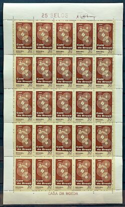 C 545 Selo Propaganda do Cafe do Brasil Bebida 1965 Folha