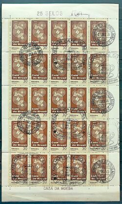 C 545 Selo Propaganda do Cafe do Brasil Bebida 1965 Folha CBC CPD SP