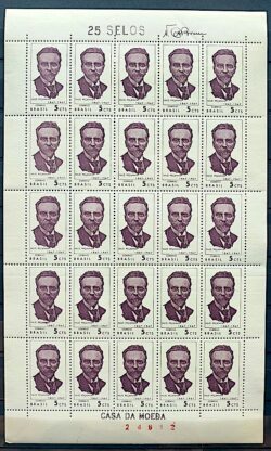 C 580 Selo Centenario Nilo Pecanha Personalidade 1967 Folha