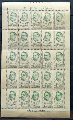 C 588 Selo Centenario de Rodrigues de Carvalho 1967 Folha