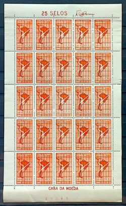 C 605 Selo Presidente do Chile Eduardo Frei Mapa 1968 Folha