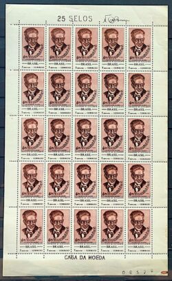 C 618 Selo Centenario Maestro Francisco Braga Musica 1968 Folha