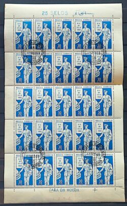 C 641 Selo Dia do Selo Carteiro Servico Postal 1969 Folha CPD Guanabara