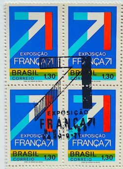 C 707 Selo Exposicao Franca Bandeira 1971 Quadra CBC