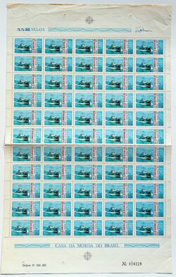 C 717 Selo Dia do Marinheiro Datas Comemorativas Militar Navio 1971 Folha