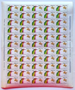 C 783 Selo Flora e Fauna Ipe e Beija Flor Passaro 1973 Folha 1