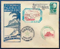 Envelope FDC 1938 Rowlland Hill Aviao Navio Brapex CBC RJ