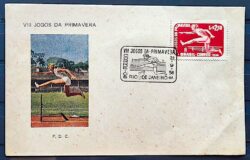 Envelope FDC 1956 Jogos da Primavera Esporte Atletismo CBC RJ