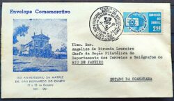 Envelope FDC 1961 Sacre Coeur Educacao Religiao Sao Bernardo do Campo CBC SP