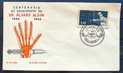 Envelope FDC 1963 Alvaro Alvim Saude Ciencia Mao CBC GB