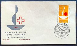 Envelope FDC 1963 Centenario da Cruz Vermelha Saude CBC GB