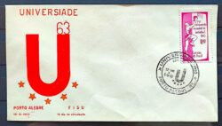 Envelope FDC 1963 FISU Universiade Basquete Porto Alegre CBC RS
