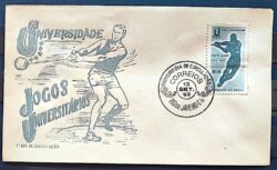 Envelope FDC 1963 FISU Universiade Porto Alegre Jogos Universitarios Arremesso de Peso CBC GB