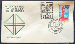 Envelope FDC 1965 400 Anos do Rio de Janeiro Mapa CBC SP