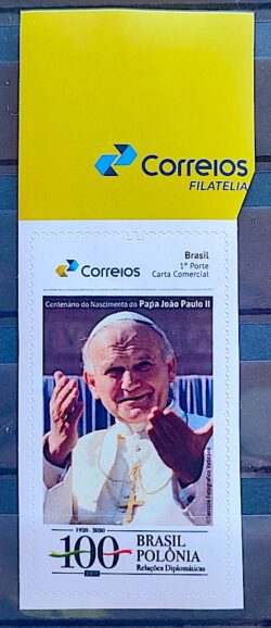 PB 188 Selo Personalizado Papa Joao Paulo II Religiao 2020 Vinheta Correios