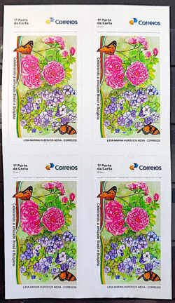 SI 110 Selo Institucional Relacoes Diplomaticas Brasil Bulgaria Flora Fauna Borboleta 2025 Quadra