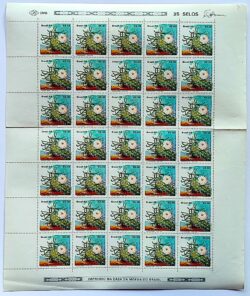 C 1351 Selo Flora Cacto 1983 Folha Serie Completa 2