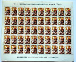 C 1387 Selo Descobrimento da America e do Brasil Historia Portugal Espanha Pedro Alvares Cabral 1984 Folha