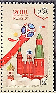 C 3756 Selo Brasil na Copa do Mundo da Fifa Futebol Russia 2018 Arquitetura